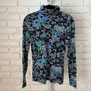 J.Crew Floral Print Turtleneck Top XS